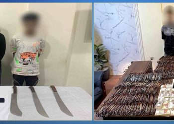 ضبط ٤ أشخاص لقيامهم بالترويج لبيع الأسلحة البيضاء عبر مواقع التواصل الإجتماعي