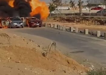 إصابات واحتراق سيارات… إثر كسر خط غاز  على طريق “الواحات”