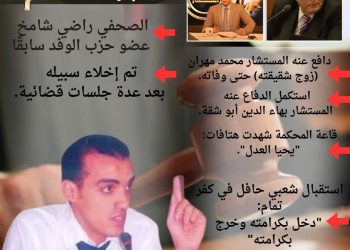 بهتافات يحيا العدل ” دخل بكرامته وخرج بكرامته “.. إخلاء سبيل الصحفي راضي شامخ عضو حزب الوفد سابقًا