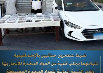ضربة استباقية جديدة لتجار المخدرات: ضبط 26 كجم كوكايين بالإسماعيلية بقيمة 78 مليون جنيه