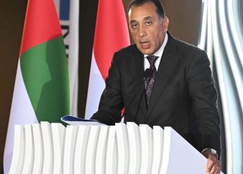 مدبولي  يلقي كلمة على هامش توقيع اتفاقية بين الهيئة العامة للمنطقة الاقتصادية لقناة السويس ومجموعة موانئ أبو ظبي