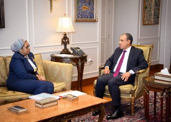 وزير الخارجية والهجرة يستقبل رئيسة المجلس القومى للمرأة
