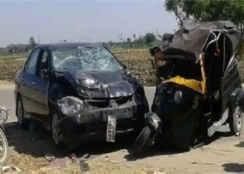 إصابة 3 أشخاص في انقلاب سيارة ملاكي وتوك توك بالدقهلية